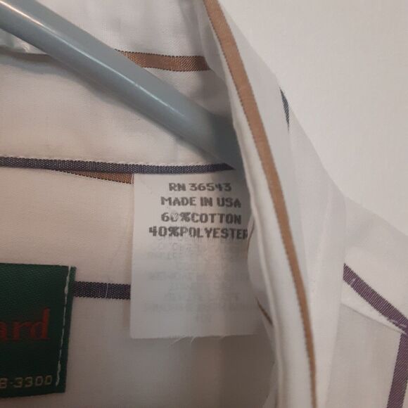 Wearguard Button Up Shirt Mens Large White Striped Long Sleeve Work - Picture 5 of 9